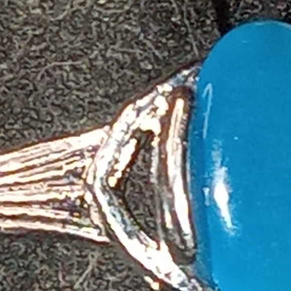 BLOWOUT Ladies Blue Cat's-eye Stone Ring SZ 7 - Picture 4 of 5